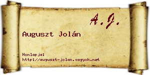 Auguszt Jolán névjegykártya