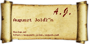 Auguszt Jolán névjegykártya