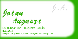 jolan auguszt business card